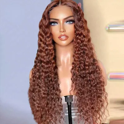 40-Inch water wave kinky curly lace frontal wigs (13x4, 13x6 HD lace frontal wig, deep wave wear and